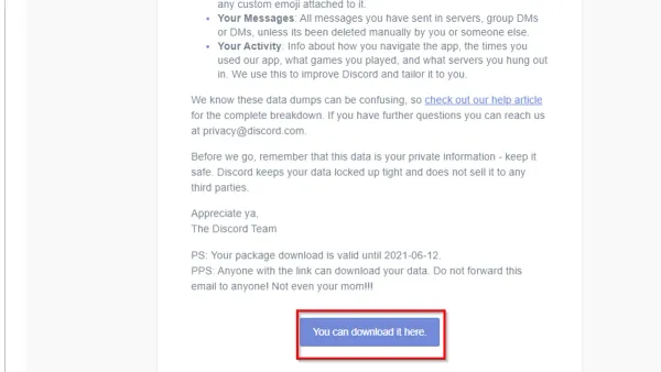Person downloading Discord data on laptop following step-by-step guide