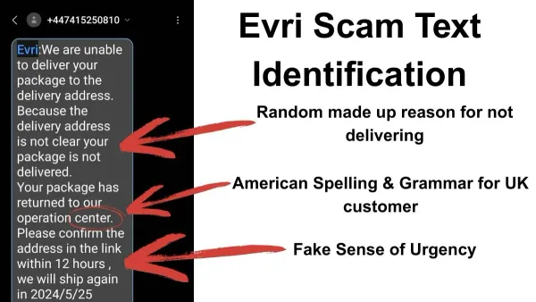 Person examining an Evri scam text on their smartphone to avoid fraud