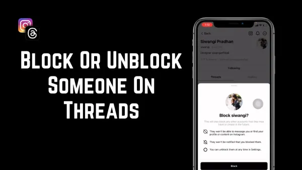 How to block someone on Threads shown on smartphone screen
