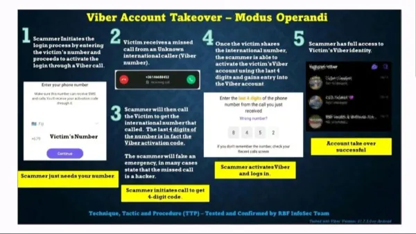 User checking Viber account hacked alert on smartphone screen