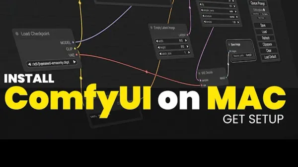 Person installing ComfyUI on Mac using terminal commands on laptop screen