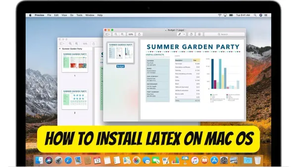 User installing LaTeX MacTeX on Mac laptop showing installation screen