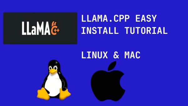 Installing llama.cpp on Mac showing terminal commands on MacBook screen