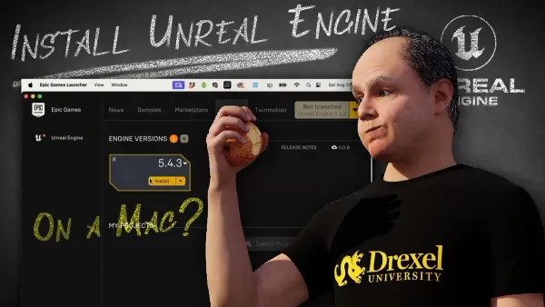 How to install Unreal Engine on Mac shown on a Mac laptop screen during installation