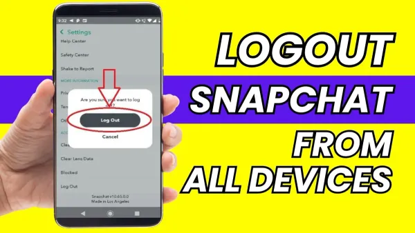 How to log out of Snapchat on all devices shown on smartphone screen
