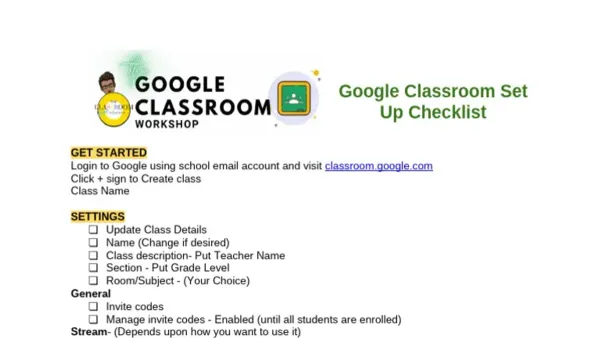 School administrator using laptop with moving from Brightspace to Google Classroom checklist on screen