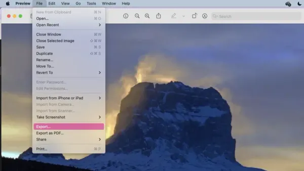 Mac screen showing how to open.webp file on Mac using Preview app
