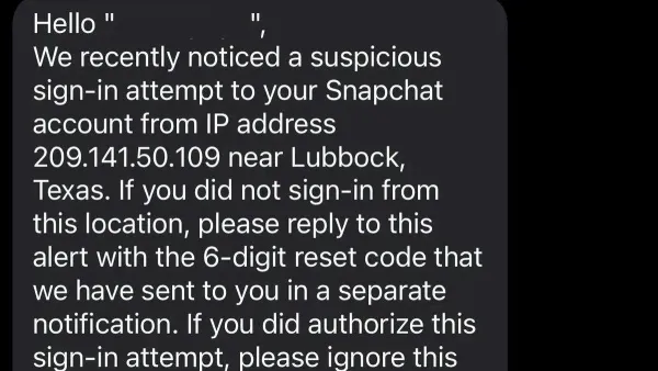 User recovering a Snapchat account hacked on a smartphone