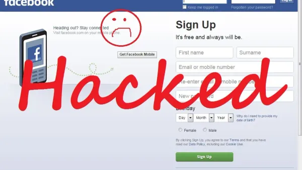 User recovering a Facebook account hacked on a laptop