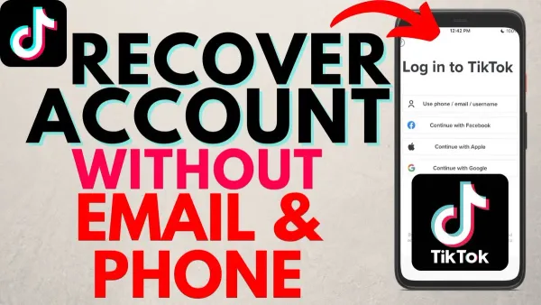 How to recover TikTok account without phone number on smartphone screen