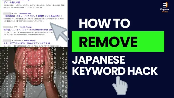 Web developer removing Japanese keyword hack from website files