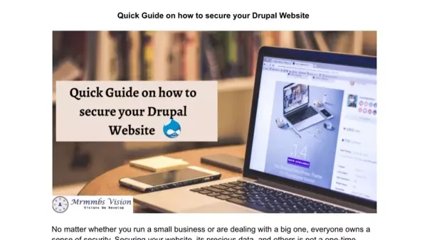 Web developer working on how to secure a Drupal website on a laptop