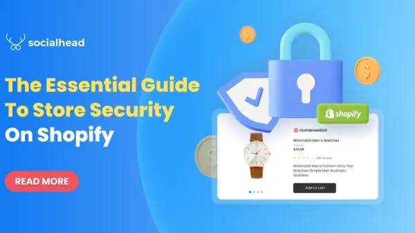 How to secure a Shopify website shown on laptop screen with security icons