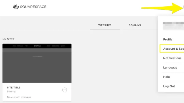 Person securing a Squarespace website by updating security settings on laptop