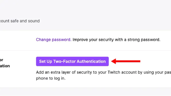 User securing Twitch account by setting up two-factor authentication on smartphone