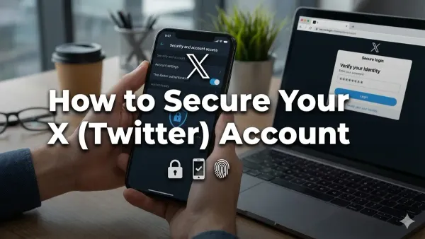 Person securing their X (Twitter) account on a smartphone