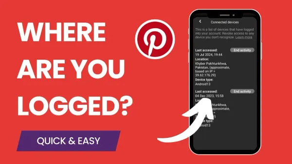How to see where you're logged into Pinterest on a smartphone screen