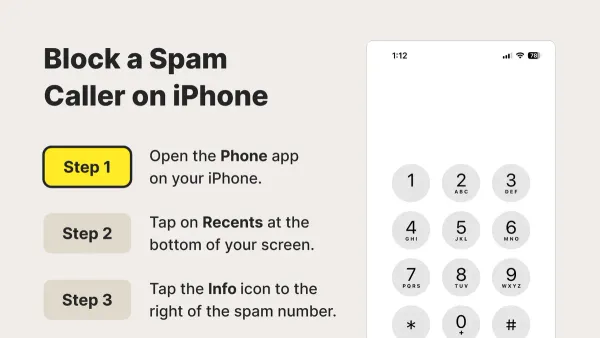 iPhone screen showing how to stop spam calls on iPhone with call blocking features