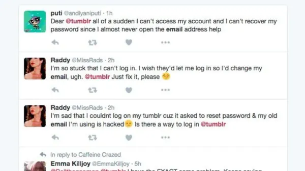 User securing Tumblr account after a Tumblr account hacked incident