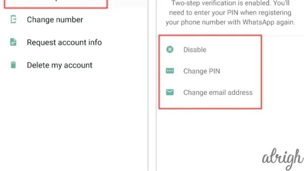 How to turn on two-factor authentication on WhatsApp on smartphone screen