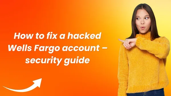 Person securing Wells Fargo account after hack using smartphone and laptop